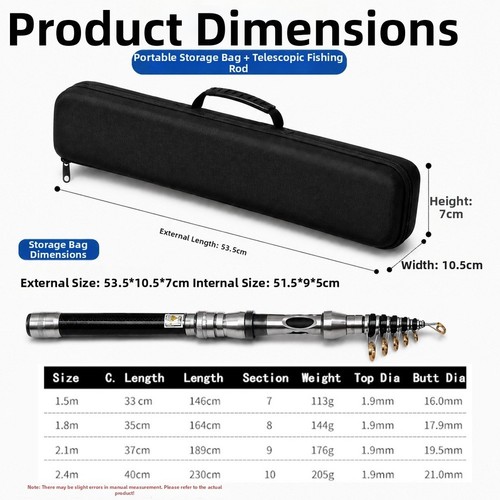 Compact telescopic fishing - compact, rod